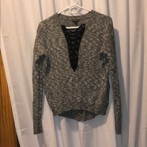 Lightly worn oversized lace up Express sweater